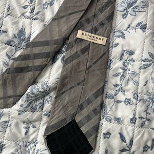 Burberry Charcoal and Taupe Checkered Tie